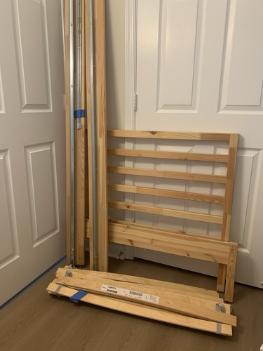Ikea Tarva Twin Bed Frame with Luroy Slatted Base Natural Pine Solid Wood