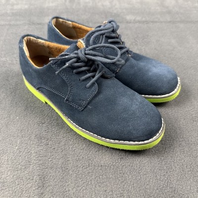 Florsheim Kearny Jr. Oxfords Shoes Kids Sz  2 M Suede Navy Lime