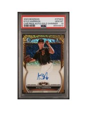 2023 Bowman Chrome Prospect Autos Kyle Harrison CPA-KH Gold Shimmer /50 PSA 10