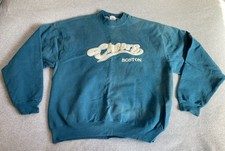 Vintage Cheers Boston Sweatshirt Made In USA SZ XL Aqua Green TV Show Bar READ