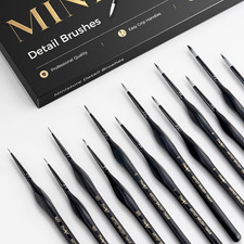 Detail Paint Brushes Set, 12 PCS Fine Tip Model Miniature Paint Brushes for Fine