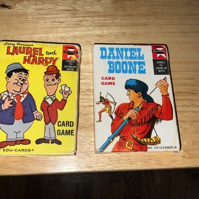 Vintage Edu Cards Games Daniel Boone 1965 Laurel & Hardy 1972