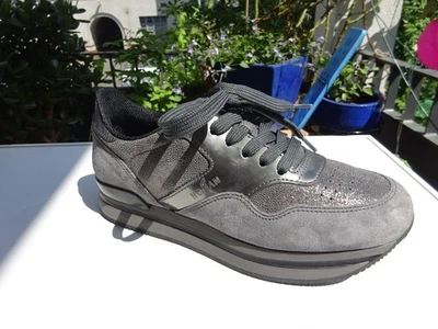 HOGAN by TOD`S TODS Damen Schuhe Sneaker Leder Grau Platin Italy Gr.37 Neuw - Bild 1 von 4