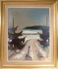 KNUD HORUP! MODERNISTIC WINTER SCENERY WITH PINE TREES