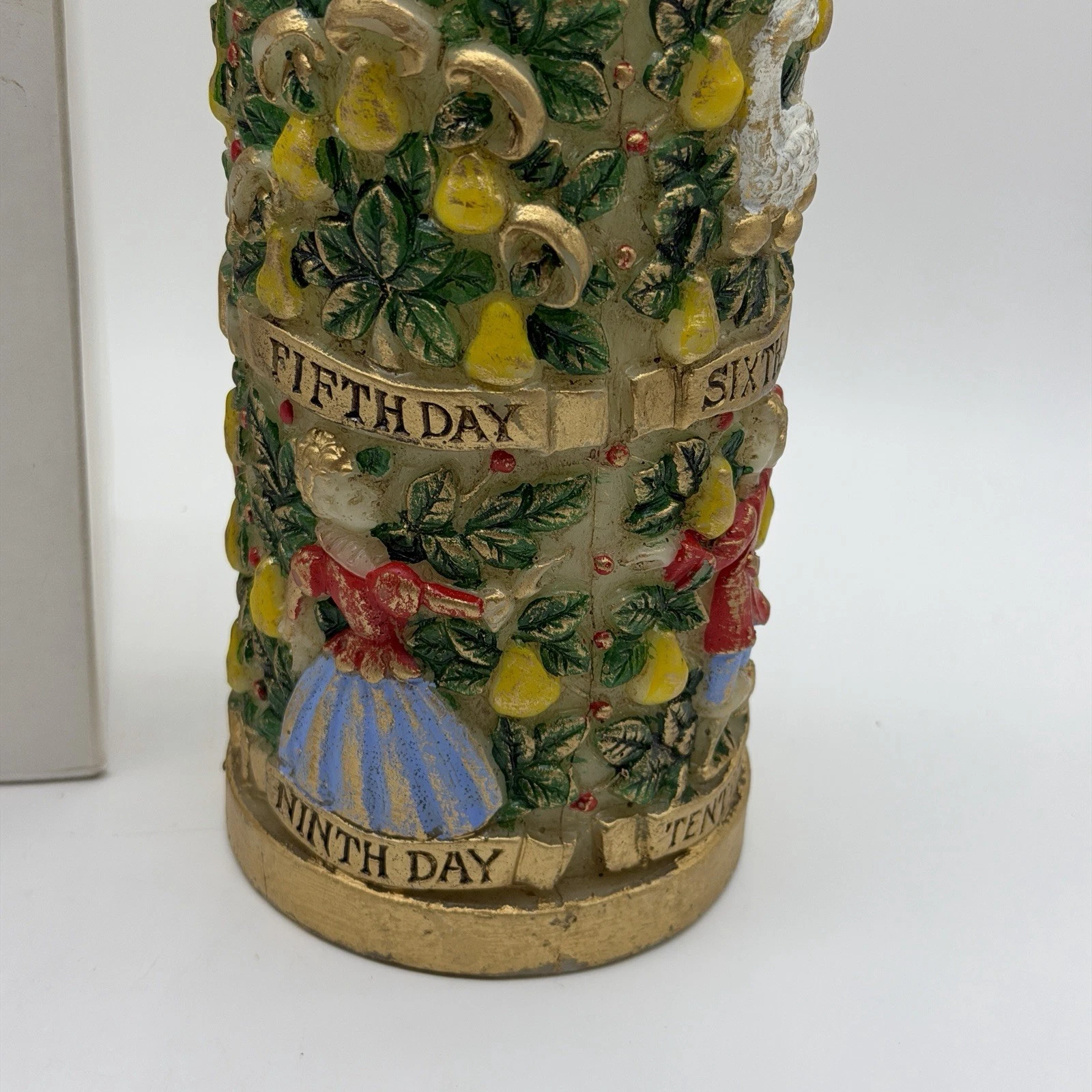 Large Candle 12 Twelve Days of Christmas Vintage Cottagecore Partridge Birds - product detail image 16