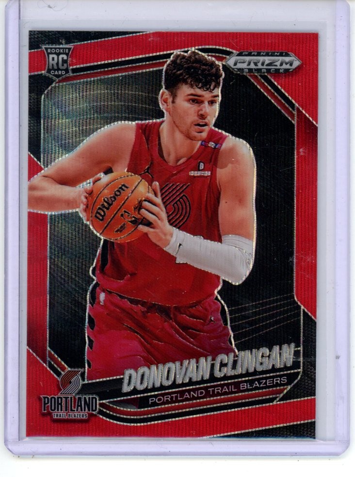 2024-25 Panini Prizm Black #131 Donovan Clingan Red #/299