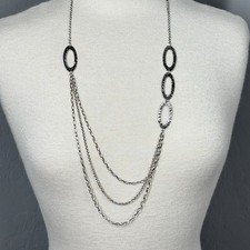 NEW Silpada N1720 Sterling Silver Multi Chain Necklace Oval Cascade RETIRED