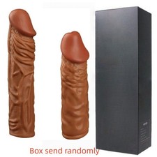 2pcs Male Cock Girth Enlarger Enhancer Penis Extension Extender Sheath-Sleeve