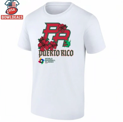 #ad Puerto Rico World Baseball Classic 2026 Hibiscus And Frog Shirt $26.00