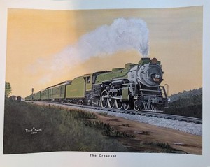 Southern Railway "Crescent" passenger train - color print - steam locomotive