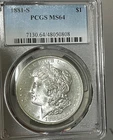 1881-S $1 MORGAN SILVER DOLLAR PCGS MS64 GEM BU