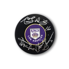 Triple Crown Line Autographed Los Angeles Kings Hockey Puck