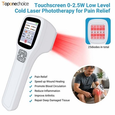 LLLT Red Infrared Laser Therapy Device 25 Diodes Human Body Pain Relief Home Use