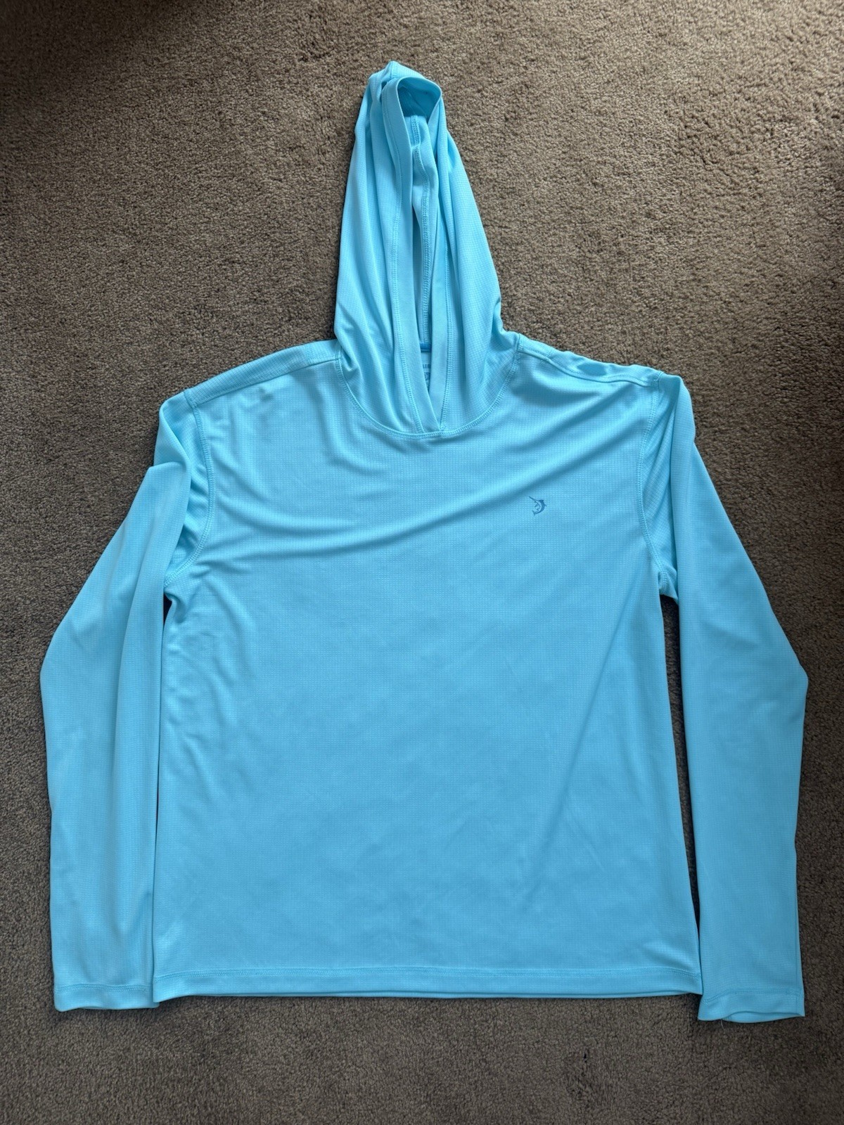 Reel Legends Long Sleeve Hooded Fishing Shirt Blue Size XL 100% Polyester