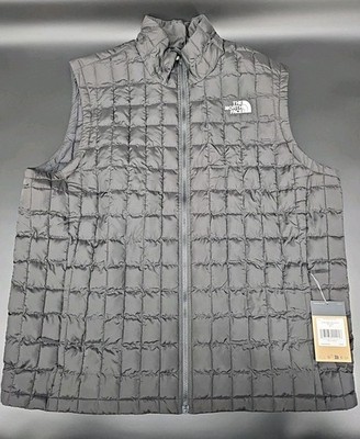 The North Face Vest Mens Med Black ThermoBall Puffer Insulated Zip NF0A3LHDJK3