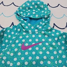 Nike Therma-fit Girl's Blue Green Polka Dot Hoodie Sweatshirt Size S