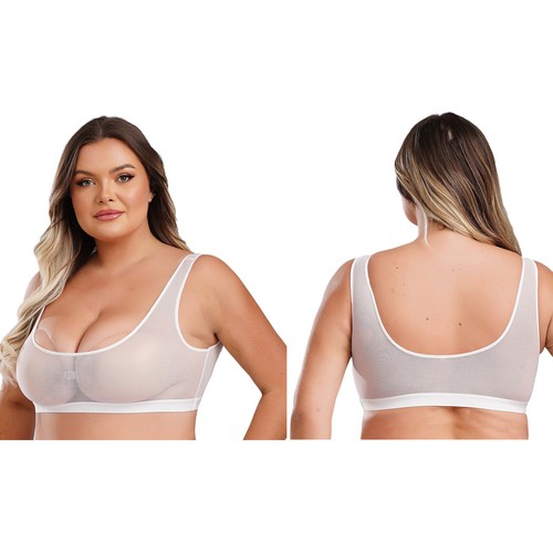 Women Bra Collection Lingerie Nightwear Vest Top Tank Sleepwear Plus Size Mesh - Picture 19 of 33