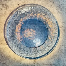 RARE Vintage Fire and Light Cobalt Footed Dinner Plate