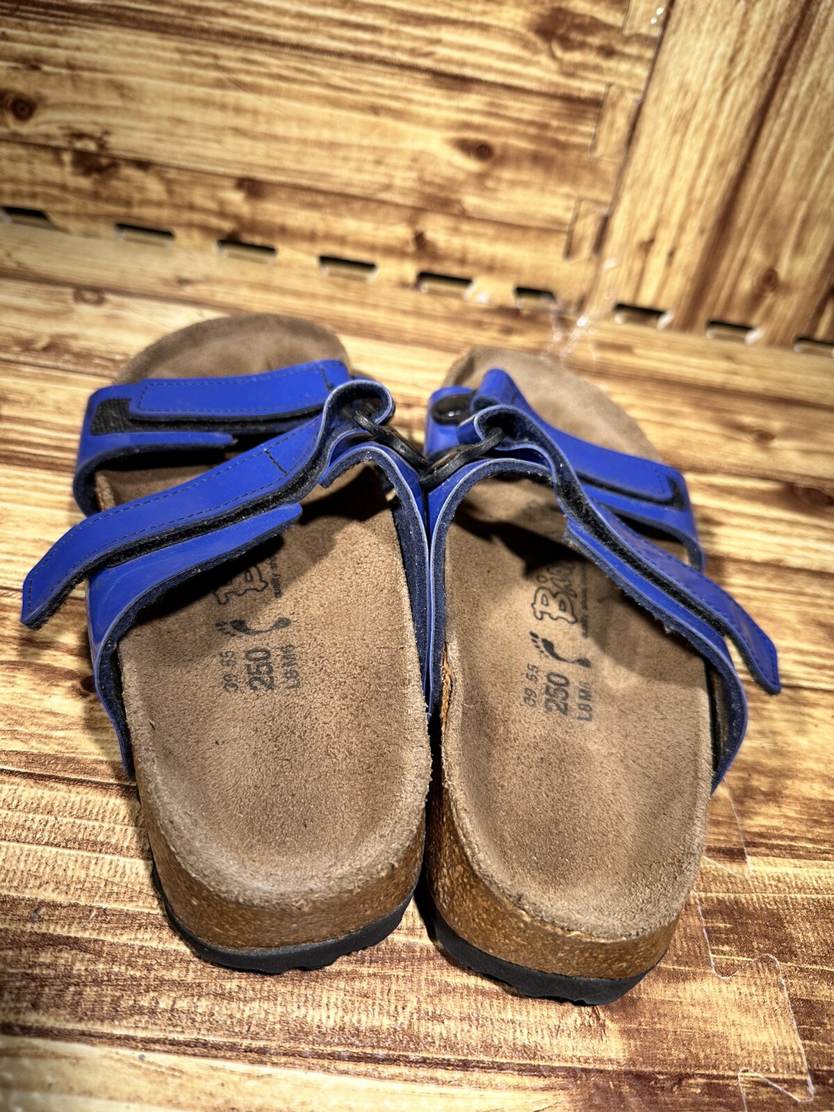 Birkenstock Navy Blue Sandals Strappy Birkis 39 L8 - image 5