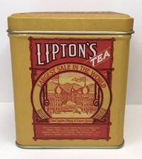 Lipton Tea Planter Ceylon Vintage Retro Advertising Tin Bristol Ware EMPTY 1990s