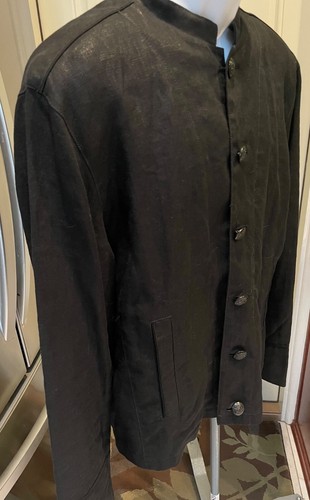 John Varvatos LUXE Linen Jacket with Mandarin Collar- Large-NWT - Picture 7 of 8