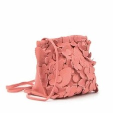 T Tahari 3d Greta Leather Flowers Pink Salmon Crossbody Handbag Nwt