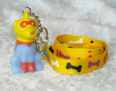 AMERICAN Heart ASSOCIATION SUPER PUP Key chain ring Dog Keychain WITH LANYARD!