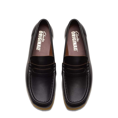 Clarks Originals Womens Wallabee Loafer Black Smooth Leather - Picture 5 of 10