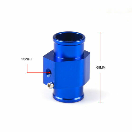40mm Blue Aluminum Water Temp Sensor Adapter – Fits Radiator Hose For Gauge