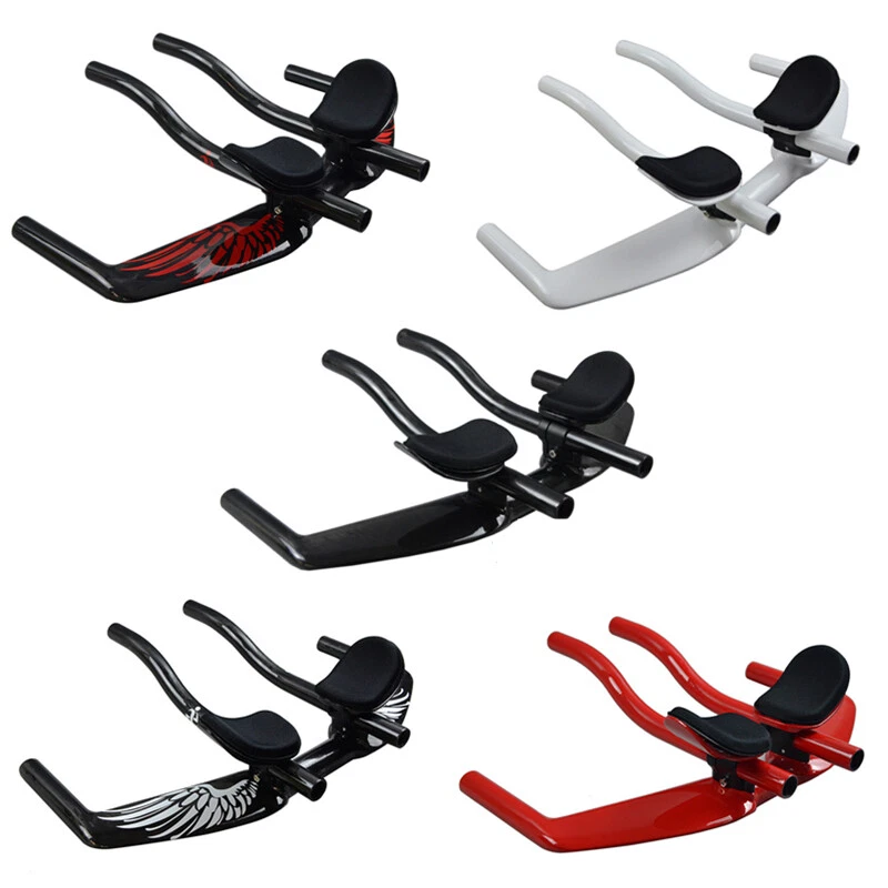 Manillar de fibra de carbono UD contrarreloj triatlón bicicleta Bullhorn bar aero barra combo Foto 4 de 4