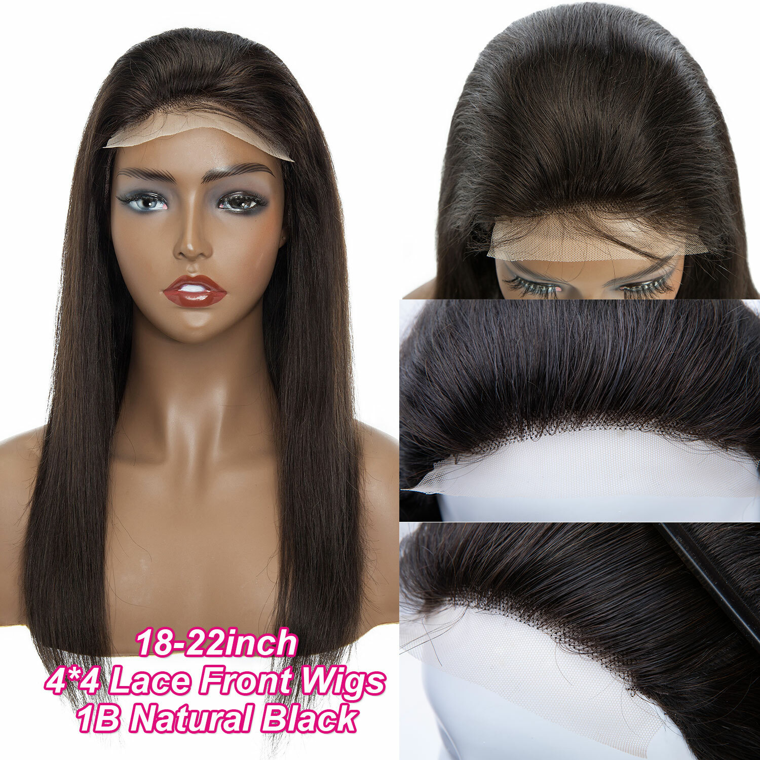 100 Indian Human Hair Lace Front Wigs Glueless 360 Full Lace Wig Pre
