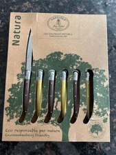 Laguiole Natura Set of 6 Table Knives Set NEW Jean Dubost France