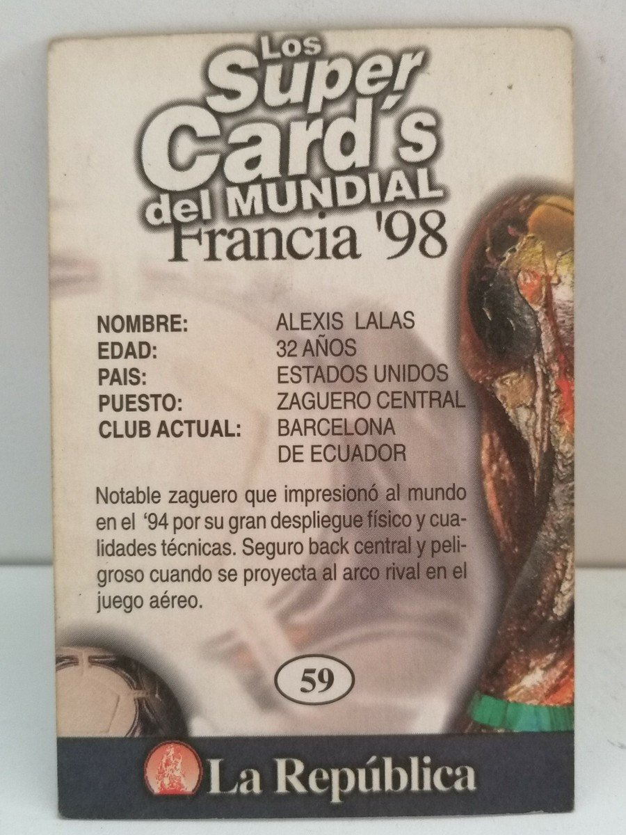 FRANCE 98 Card #59 ALEXIS LALAS Team USA 1998 FIFA WORLD CUP TCG