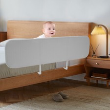 Foldable 59 inch Extra Long Toddler Bed Rail Guard for Kids Elderly Adjustable