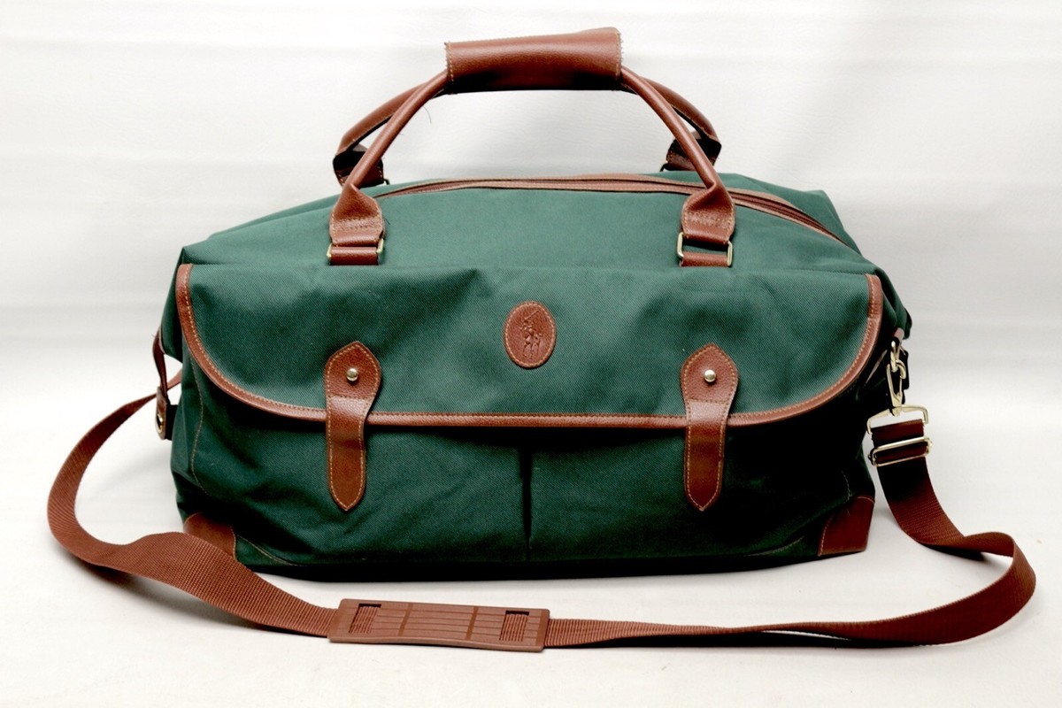 rara箱無し Polo Ralph Lauren Fragranges Canvas Duffle Bag Green Brown Tab