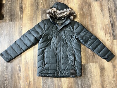 Eddie Bauer Mens Boundary Pass Down Parka~Zip Hooded Jacket~M~New With  Tags!!!
