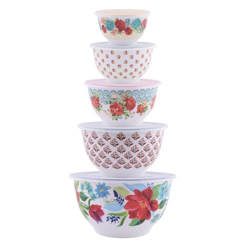 Melamine Mixing Bowl Set 10 Piece Nesting Kitchen Storage Food Prep Serving New - Picture 16 of 20