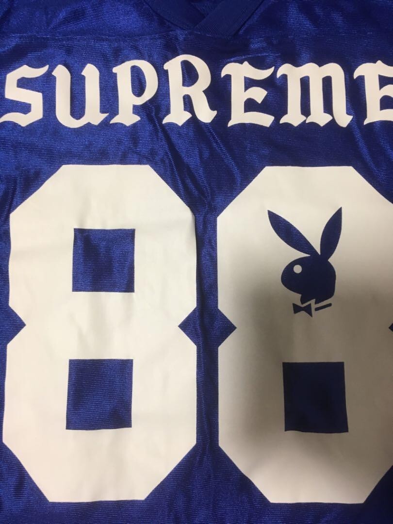 Supreme x Playboy Football Top Jersey SS14 Blue Size S From Supreme x Playboy Football Top Jersey SS14 Blue Size S From