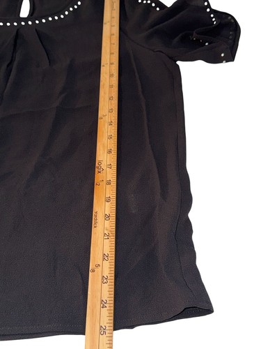 Tahari Womens Black Studded Blouse XL Polyester/Spandex - Picture 10 of 10