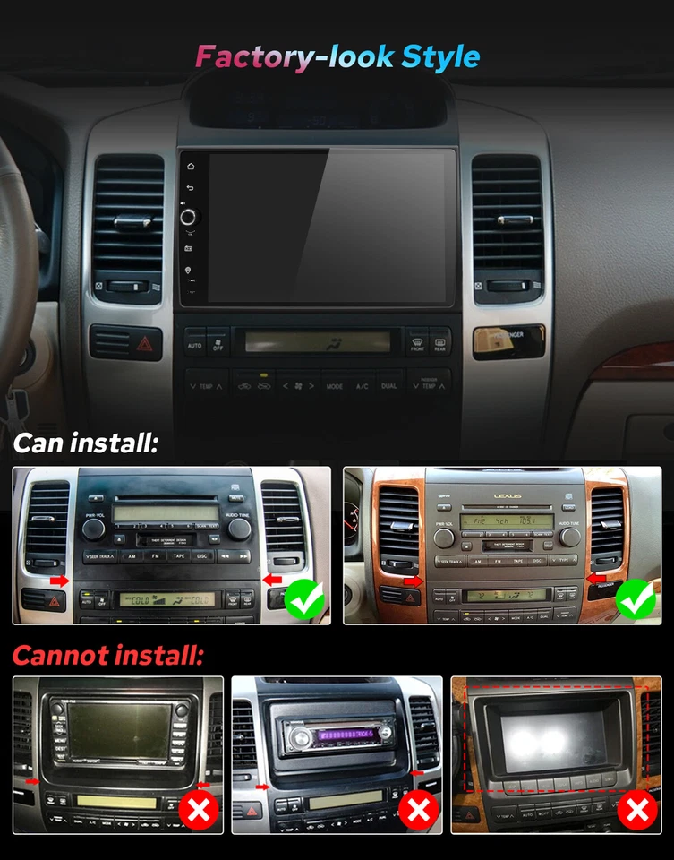 9inch JOYING Qualcomm Android 13 Radio 8+128G GPS Navi For Lexus GX470 2004-2009 Foto 3 de 4