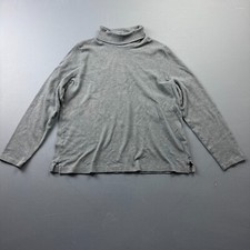 Lands' End Turtleneck Shirt Women  s Large Gray Supima Cotton Long Sleeve Soft