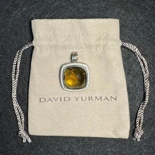 David Yurman Large 1"/22mm Albion Smoky Quartz Diamond Pendant - Retired