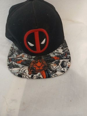 Deadpool Hat Cap Snap Back Mens Black Marvel Comics Adjustable Logo