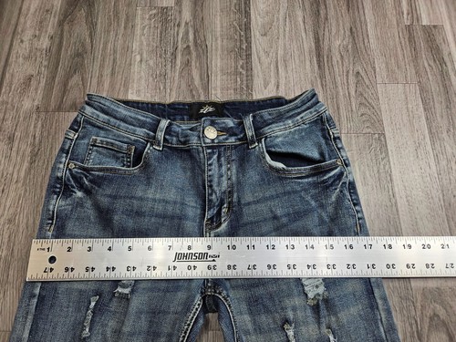 ZLZ Womens Size 30W Pockets Distressed Whiskered Denim Blue Jeans - Picture 9 of 12