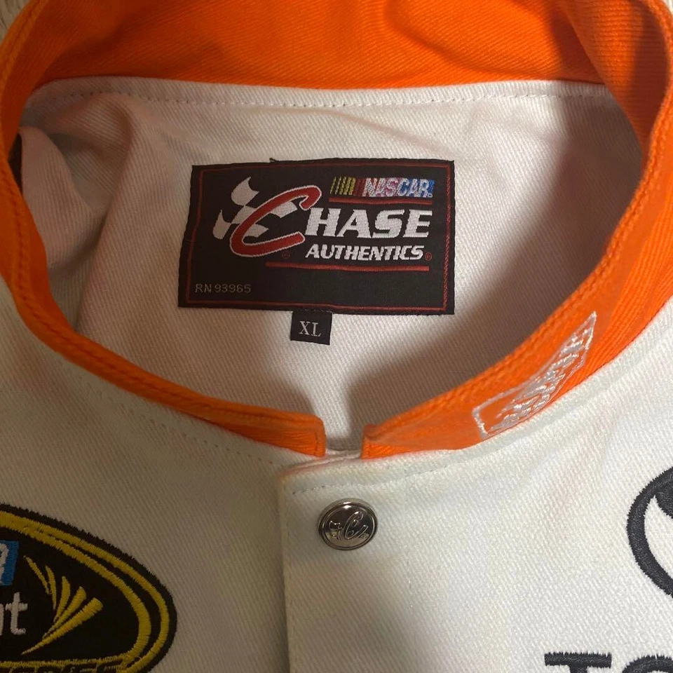 Rara Chaqueta de Carreras THE HOME DEPOT NASCAR Talla XL Cremallera Naranja Blanco Negro Foto 3 de 4