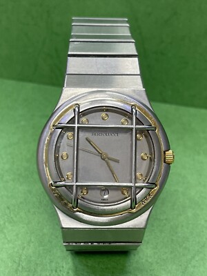 AUTHENTISCHE SELTENE BERTOLUCCI ARX GRILL EDELSTAHL + 18K GOLD UHR R25