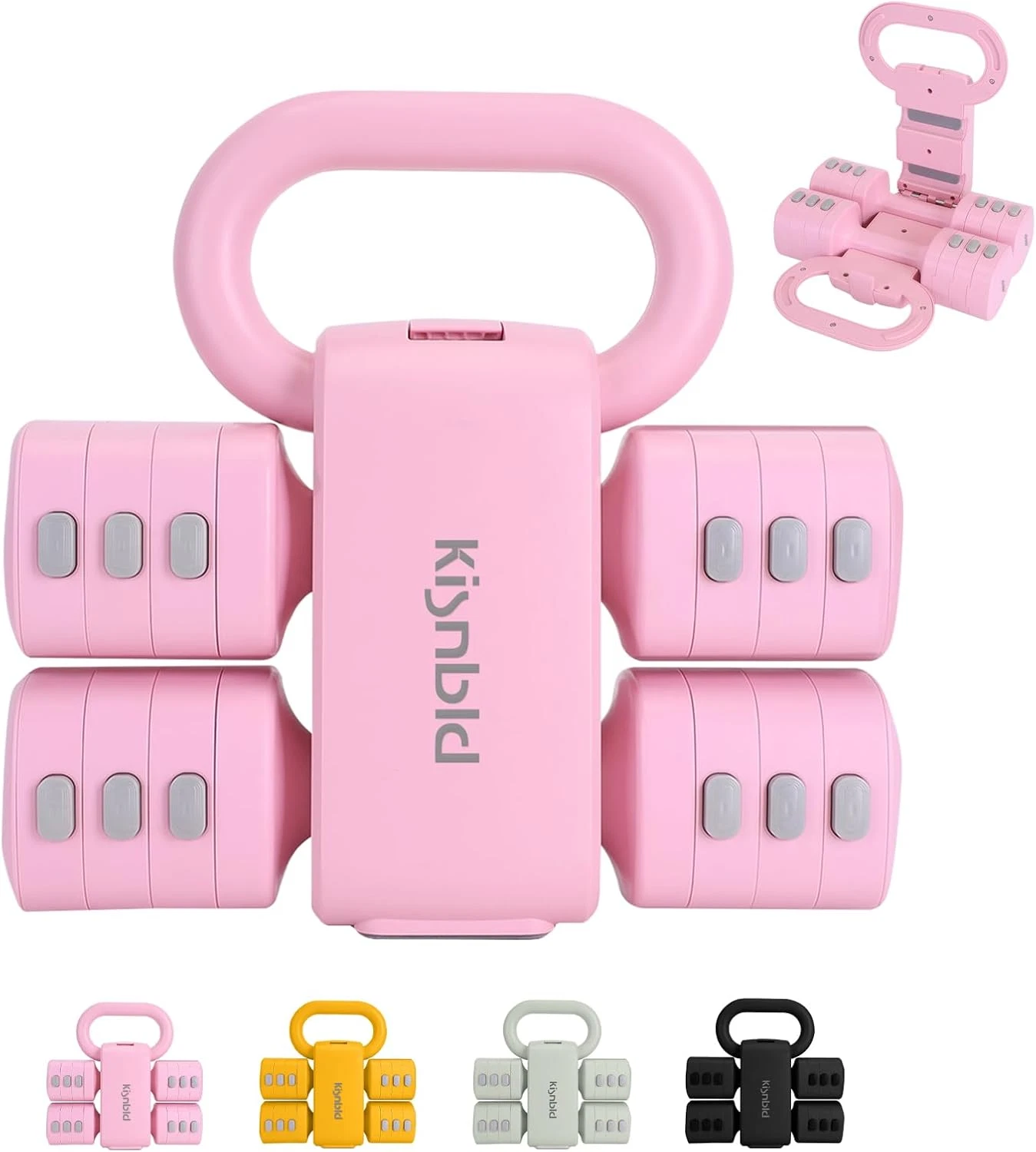 Adjustable 4-in-1 Dumbbell Set for Women - 2 to 5 Lbs for Home Gym