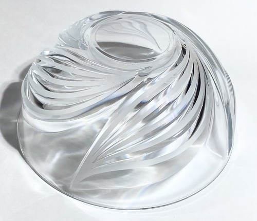 Vintage mattiert erhabenes Blatt Swirl Design - Kristall Servierschale - 9" - 2,5 qts - Bild 7 von 11