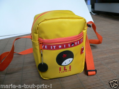 Cute Yellow Petite Bag ILI i Love It 2 Pockets Zip Lined Bag
