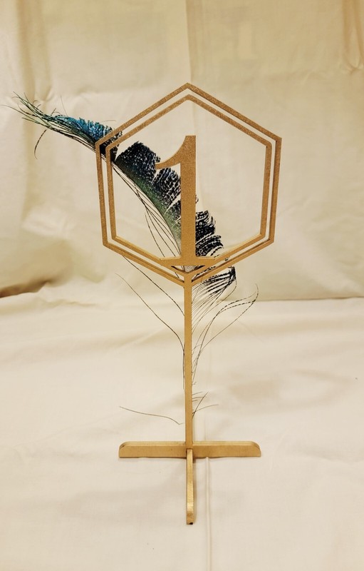 Table Numbers for Wedding, Wooden Gold Table Numbers For Reception / Party 1-15